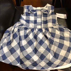 Beautiful blue and white checkered print dress